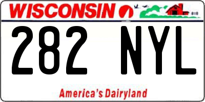 WI license plate 282NYL