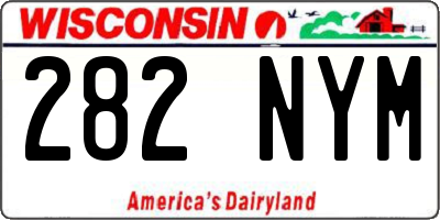 WI license plate 282NYM