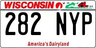 WI license plate 282NYP