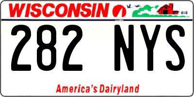 WI license plate 282NYS