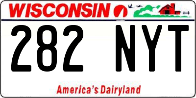 WI license plate 282NYT
