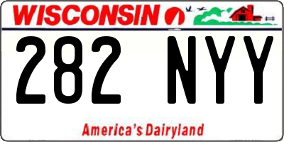 WI license plate 282NYY