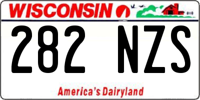 WI license plate 282NZS