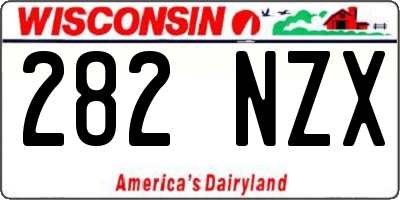 WI license plate 282NZX
