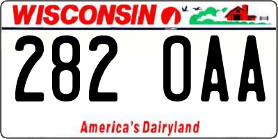 WI license plate 282OAA