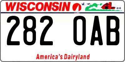 WI license plate 282OAB