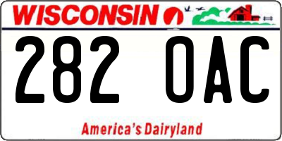 WI license plate 282OAC