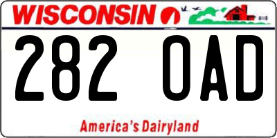 WI license plate 282OAD