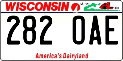WI license plate 282OAE