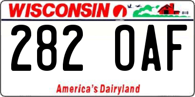 WI license plate 282OAF
