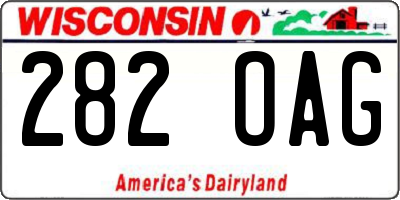 WI license plate 282OAG