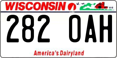 WI license plate 282OAH