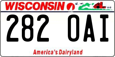 WI license plate 282OAI