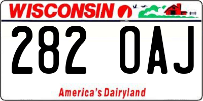 WI license plate 282OAJ