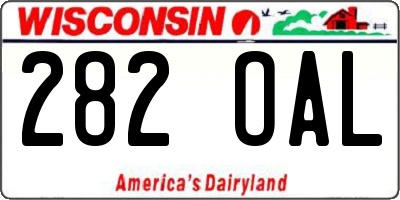 WI license plate 282OAL