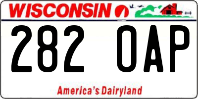 WI license plate 282OAP