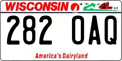 WI license plate 282OAQ