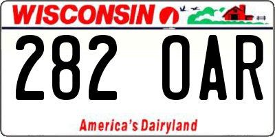 WI license plate 282OAR