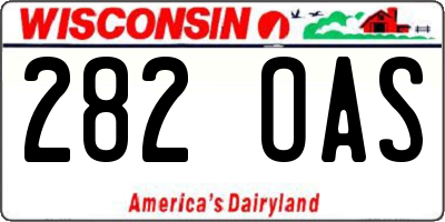 WI license plate 282OAS