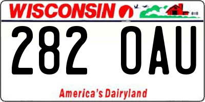 WI license plate 282OAU