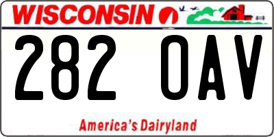 WI license plate 282OAV