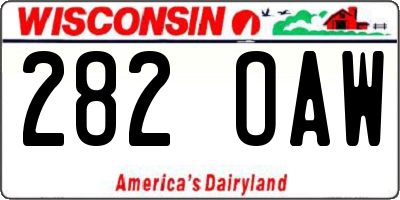 WI license plate 282OAW
