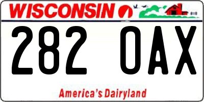 WI license plate 282OAX