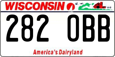 WI license plate 282OBB