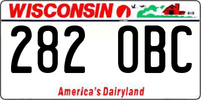 WI license plate 282OBC