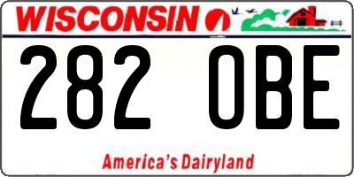 WI license plate 282OBE