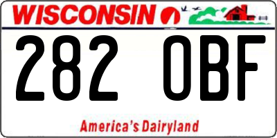 WI license plate 282OBF