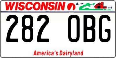 WI license plate 282OBG