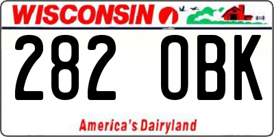 WI license plate 282OBK