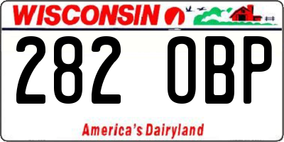 WI license plate 282OBP