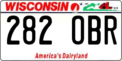 WI license plate 282OBR
