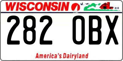 WI license plate 282OBX