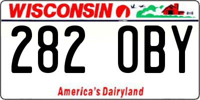 WI license plate 282OBY