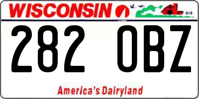 WI license plate 282OBZ