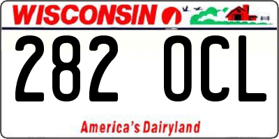 WI license plate 282OCL