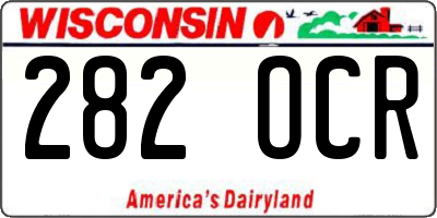 WI license plate 282OCR