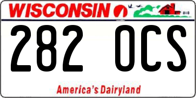 WI license plate 282OCS