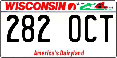 WI license plate 282OCT