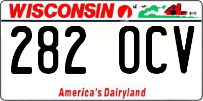 WI license plate 282OCV