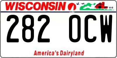 WI license plate 282OCW