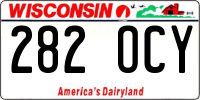 WI license plate 282OCY