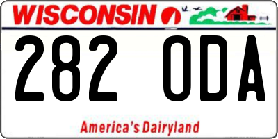 WI license plate 282ODA
