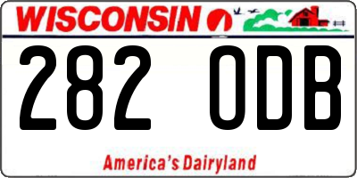 WI license plate 282ODB