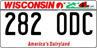 WI license plate 282ODC