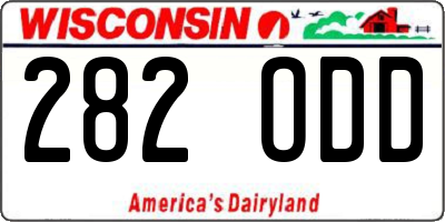 WI license plate 282ODD