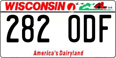 WI license plate 282ODF